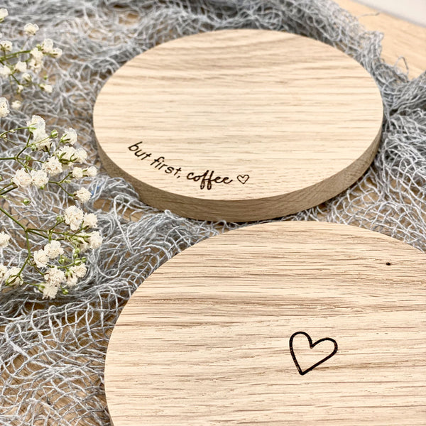 Untersetzer Set mit Herz 'coffee'