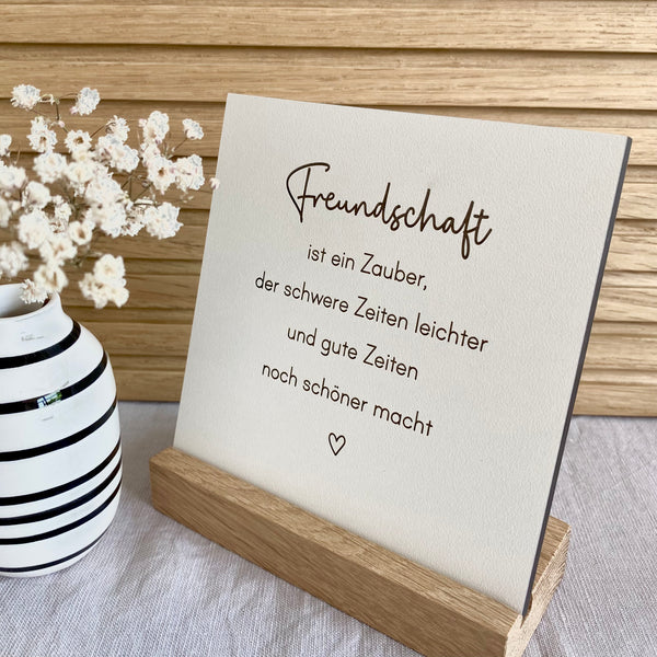 Täfelchen mit Aufsteller 'Freundschaft'