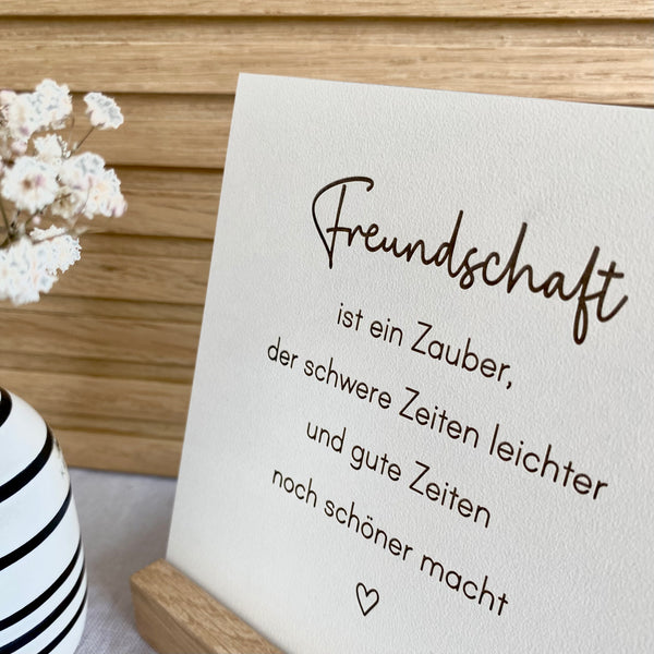 Täfelchen mit Aufsteller 'Freundschaft'