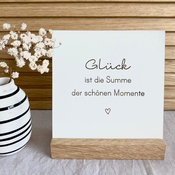 Täfelchen mit Aufsteller 'Glück'