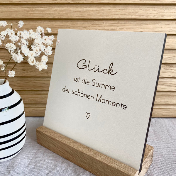 Täfelchen mit Aufsteller 'Glück'