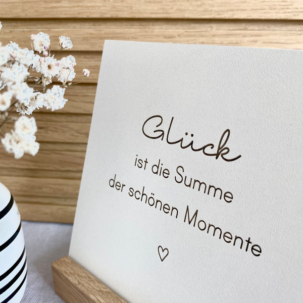 Täfelchen mit Aufsteller 'Glück'