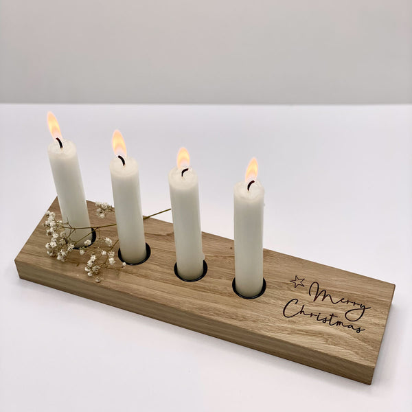 Adventskerzenleiste 'merry christmas'