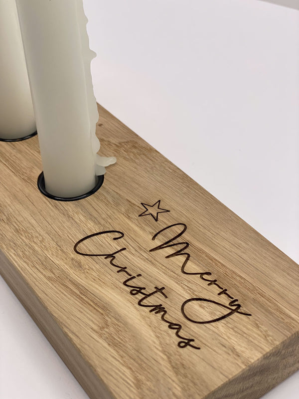 Adventskerzenleiste 'merry christmas'