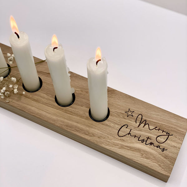 Adventskerzenleiste 'merry christmas'