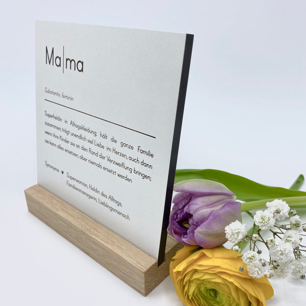 Täfelchen mit Aufsteller 'Mama'