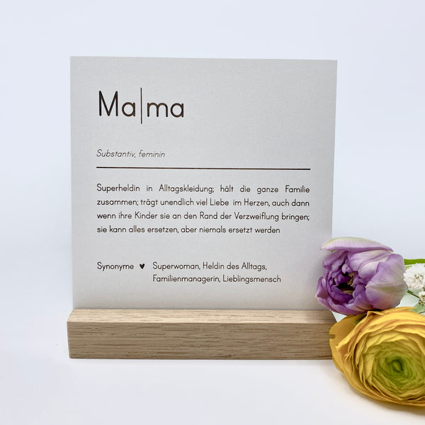 Täfelchen mit Aufsteller 'Mama'