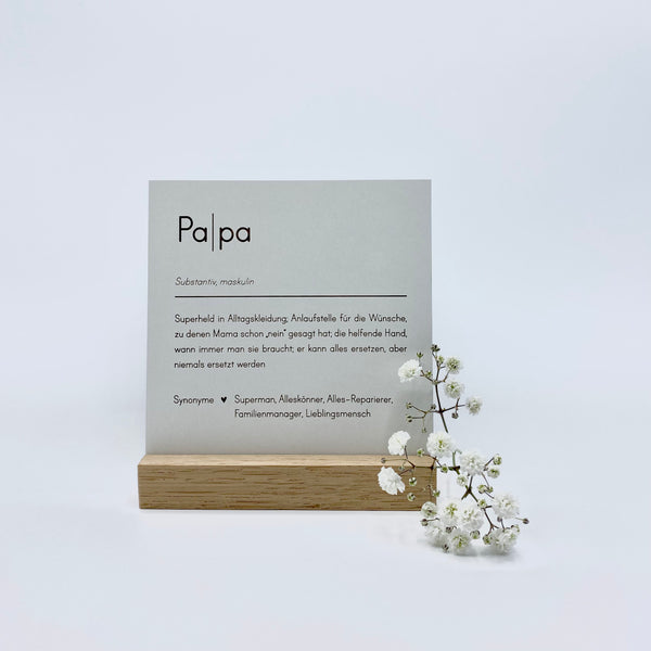 Täfelchen mit Aufsteller 'Papa'