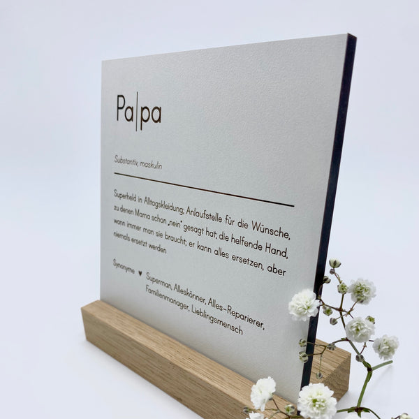 Täfelchen mit Aufsteller 'Papa'