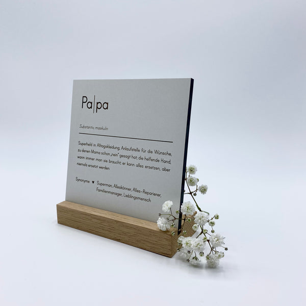 Täfelchen mit Aufsteller 'Papa'