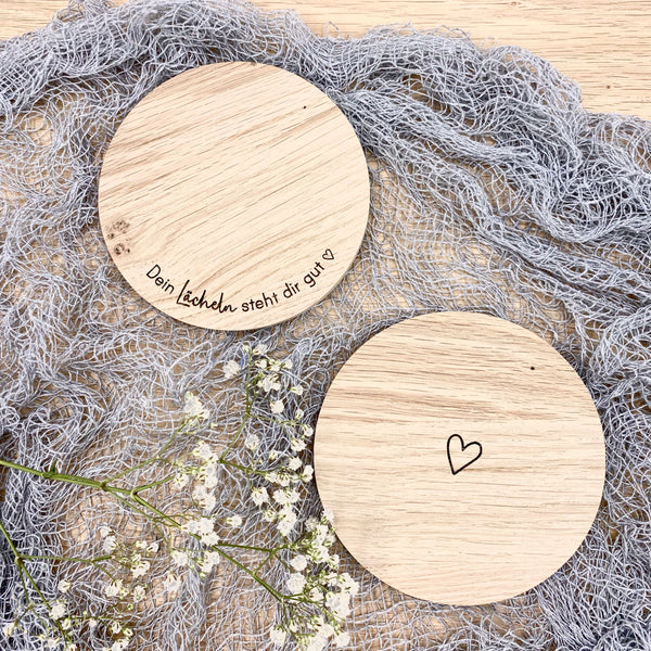 Untersetzer Set mit Herz 'Lächeln'